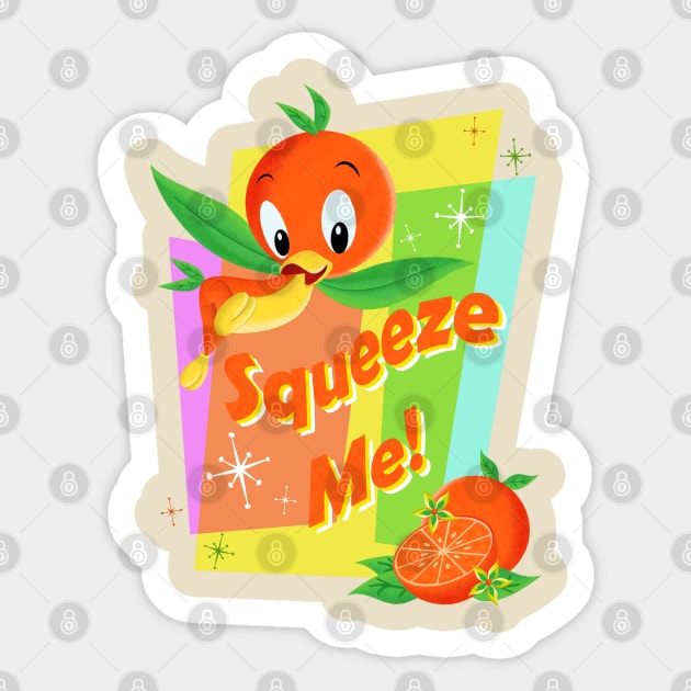 Orange Bird - Squeeze me Sticker by Ryans_ArtPlace